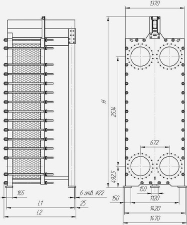 Теплообменник пластинчатый разборный Этра ЭТ-300
